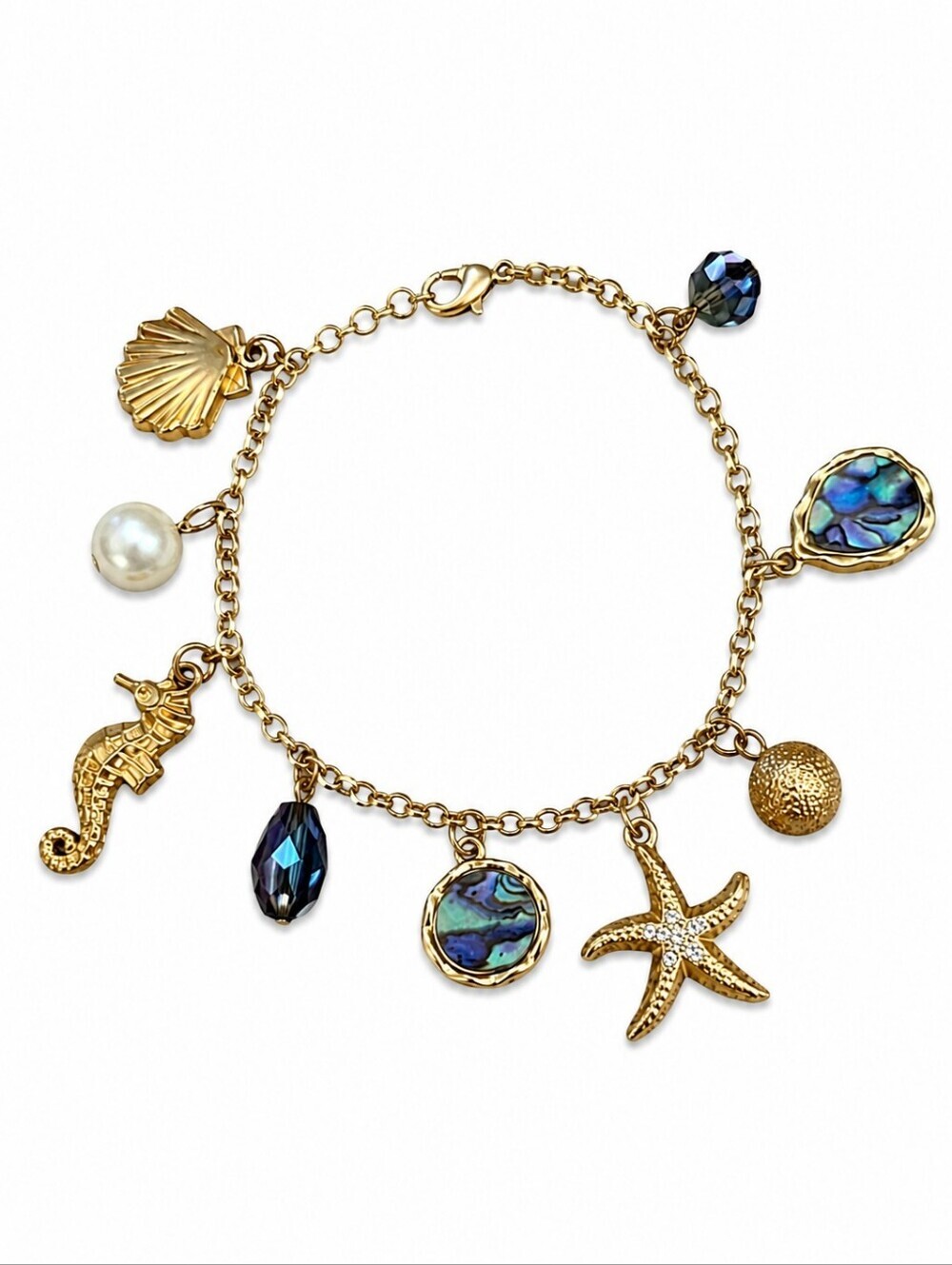 VTG 1970s Mermaidcore Beach Theme Seahorse Charm Festival Anklet